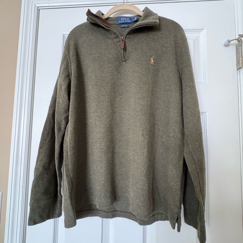 Polo Ralph Lauren estate rib quarter zip pullover sweater in size medium